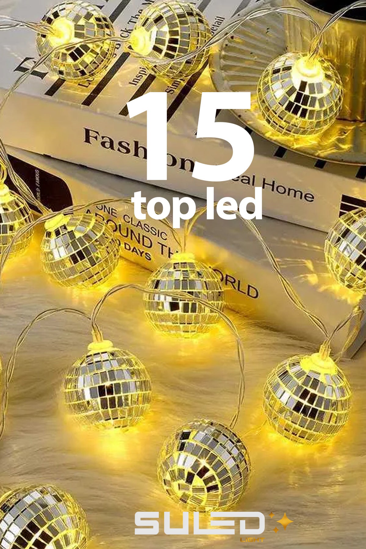 Disko Led 4,5 Metre 15 Top Led Işıklar Dekoratif 220V Ambiyans Süsleme Işıkları Oda Bahçe ve Dekor