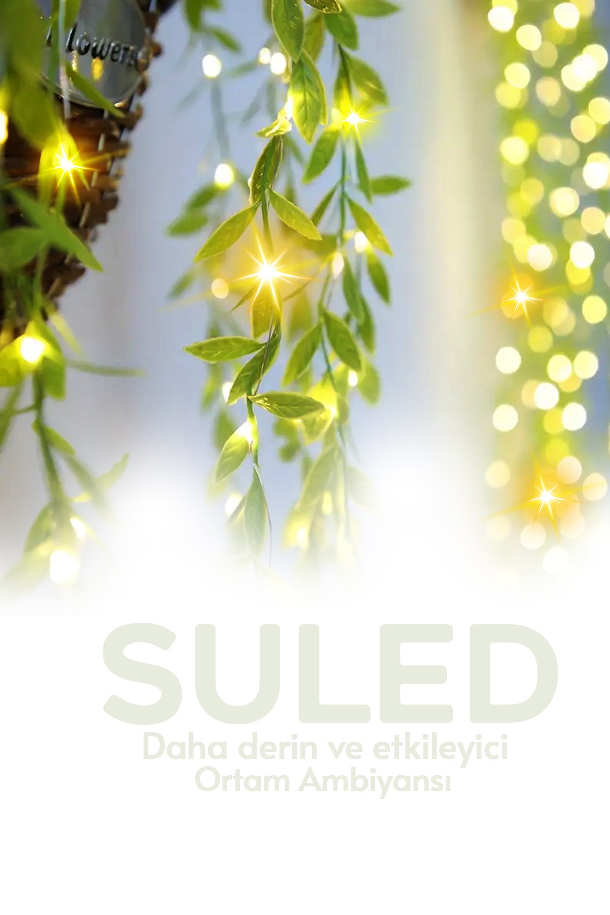 Dekoratif Yapraklı Led Işık 3x1 Metre 180 Led 220V Fişli 3 Modlu Ambiyans Aydınlatma Süs & Dekor Led