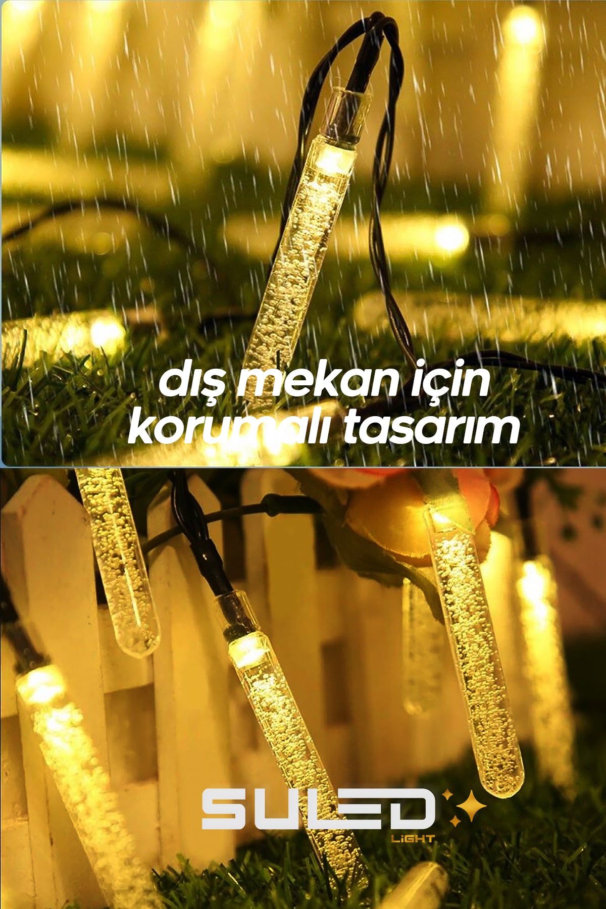 Kristal Çubuklar 5 Metre 20 Led Solar Enerjili Bahçe Aydınlatması Led Işık Gün Işığı Dekoratif İç & Dış Mekan
