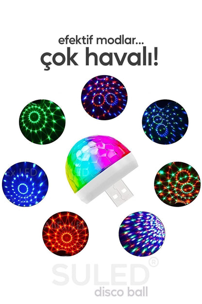 Mini Sihirli Ay Yıldız Ambiyans Küre Tavan ve Duvar 360 Işıklı Küre Usb Enerjili Portatif