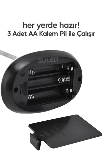 Masa Lambası 4 Renk Beyaz Led Işık Taşınabilir Pilli Güvenli Yönlendirilebilir Esnek Gövdeli