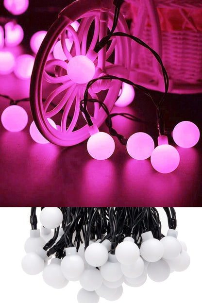 Top Led Pembe Dekor Led Yılbaşı Led Işıkları 5MT Işıkları Top Dize Işıklar Masa Dekorasyon Noel Işık