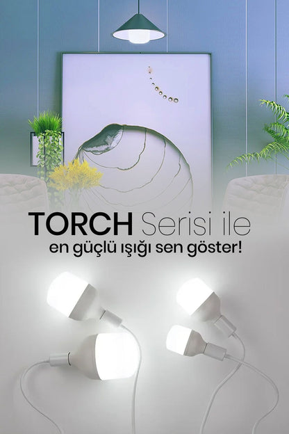 50w Torch Büyük Ampül 3 Adet Ultra Güçlü Led Işık Tasarruflu 6500k Beyaz Işık Büyük Ampül E27
