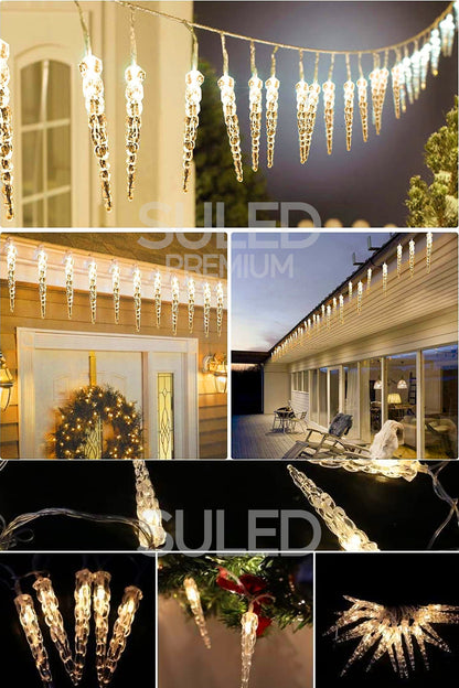 Buz Sarkıt Led Süsleme Işığı 4 Metre 20 Led 220V Fişli Dekoratif Aydınlatma Süs Tak Çalıştır