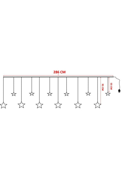 Sl-1061 - 12 Sarkıt 138 Ledli Günışığı 8 Fonksiyonlu Perde Led