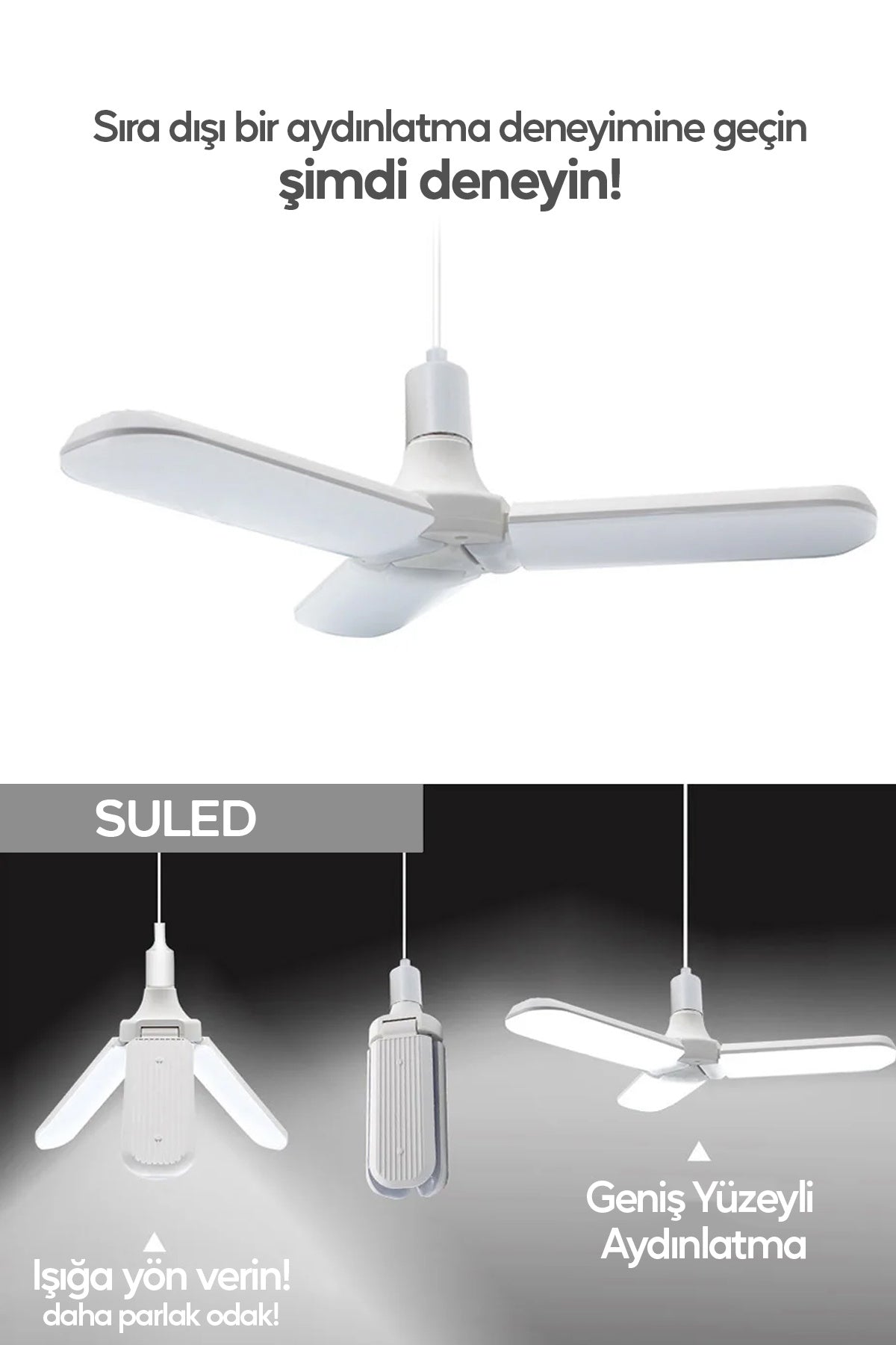 Sl-6347 Pervane Ampul 40-45w Yeni Nesil Beyaz Led Ampul 3 Modlu Ultra Güçlü Pro