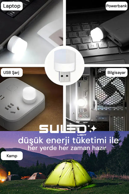 Minilight 6 Adet USB Soft Işık 1W Beyaz Renk Taşınabilir 6'lı Led Işık
