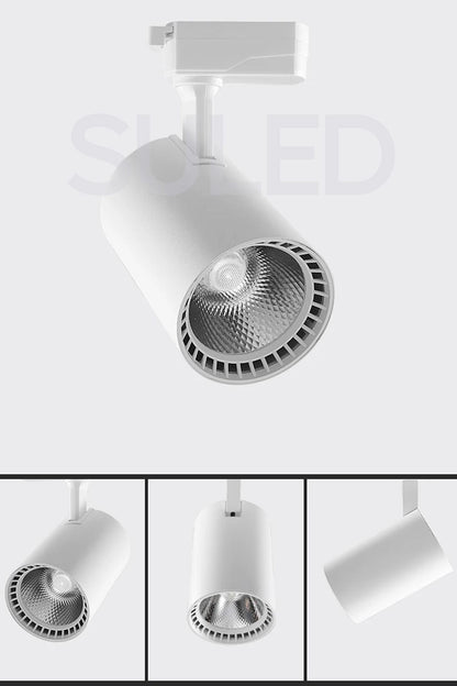 Spot Işık 3'lü Set Led Gün Işığı Beyaz Kasa 20w 1 Metre Raylı 3 Adet Ray Spot Lamba Armatür