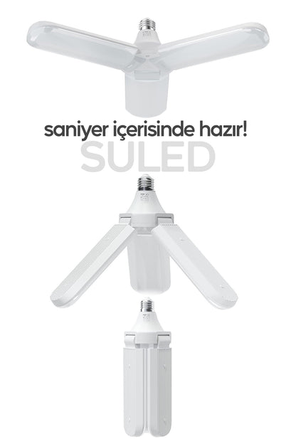Sl-1019 Pervane Ampül 40-45 W 3 Kollu Katlanır Pervane Led Ampül Tasarruflu Kanatlı Led