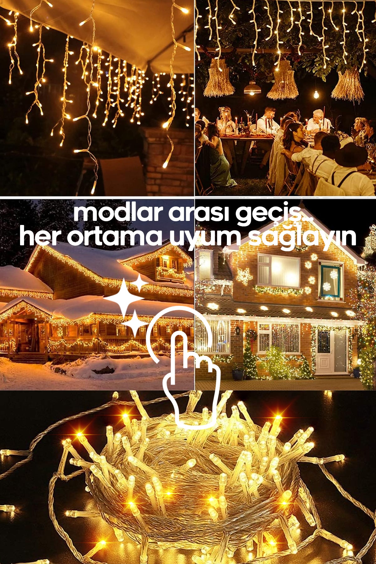 10 Metre Modlu Ambiyans İç & Dış Mekan Süsleme Işığı 220V Bahçe Ev Led Işık