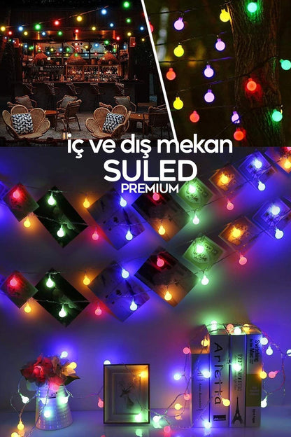 Rgb 5 Metre Topled 20 Led 220v Fişli Tak Çalıştır Dekoratif Iç Ve Dış Mekan Aydınlatma Süsleme Işığı