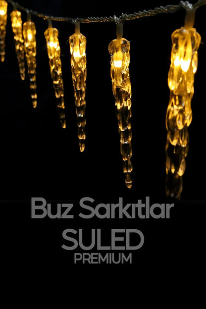 Buz Sarkıt Led Süsleme Işığı 4 Metre 20 Led 220V Fişli Dekoratif Aydınlatma Süs Tak Çalıştır