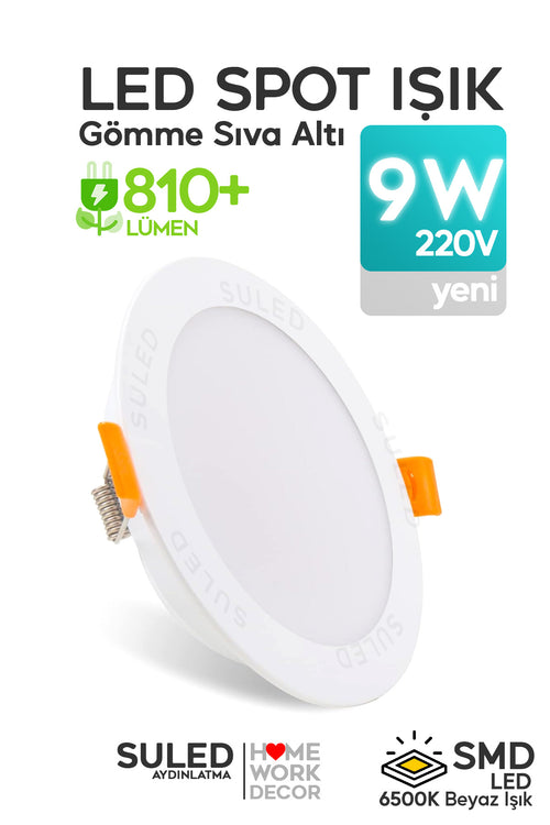 9w Spot Led Lamba Gömme Spot Işık 810lm Beyaz Işık Tasarruflu Tavan Dolap Ev & Iş Yeri