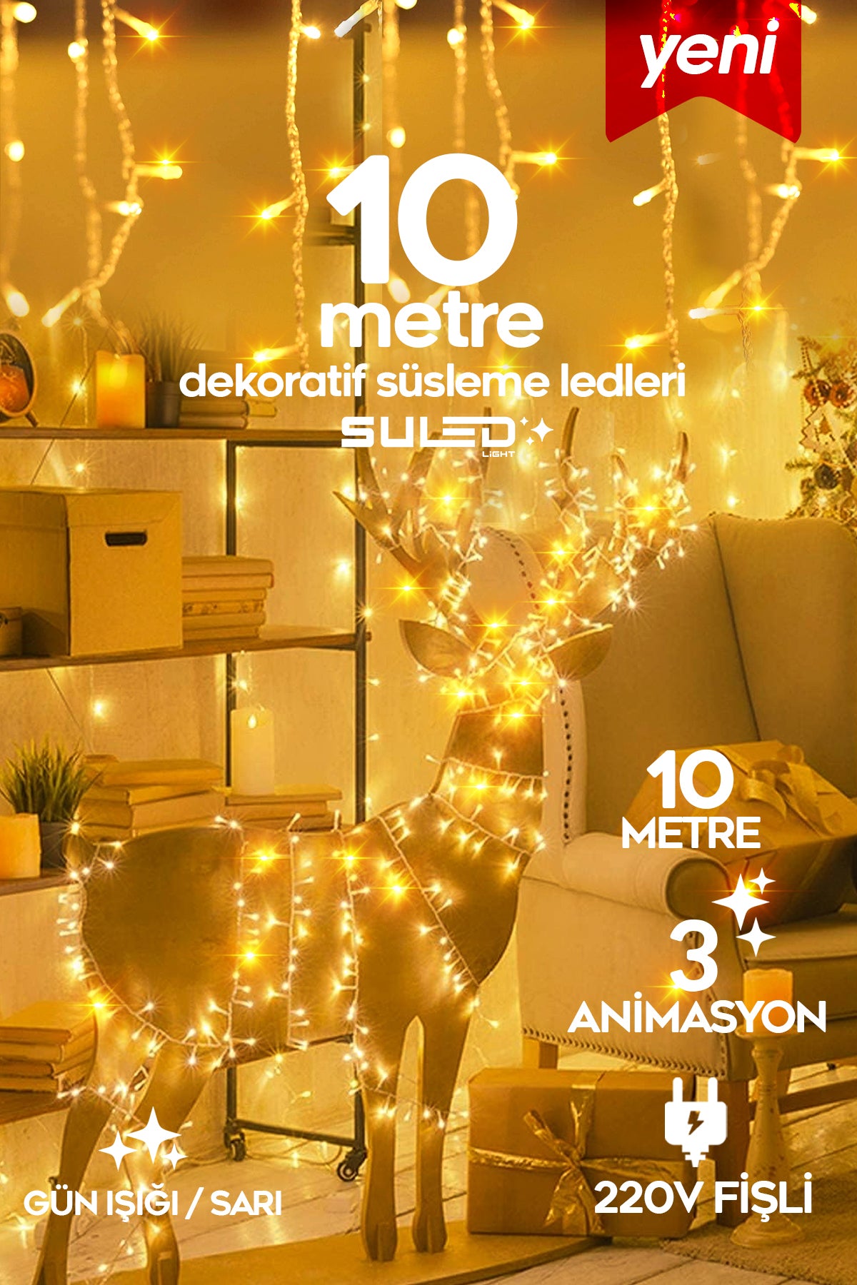 10 Metre Modlu Ambiyans İç & Dış Mekan Süsleme Işığı 220V Bahçe Ev Led Işık