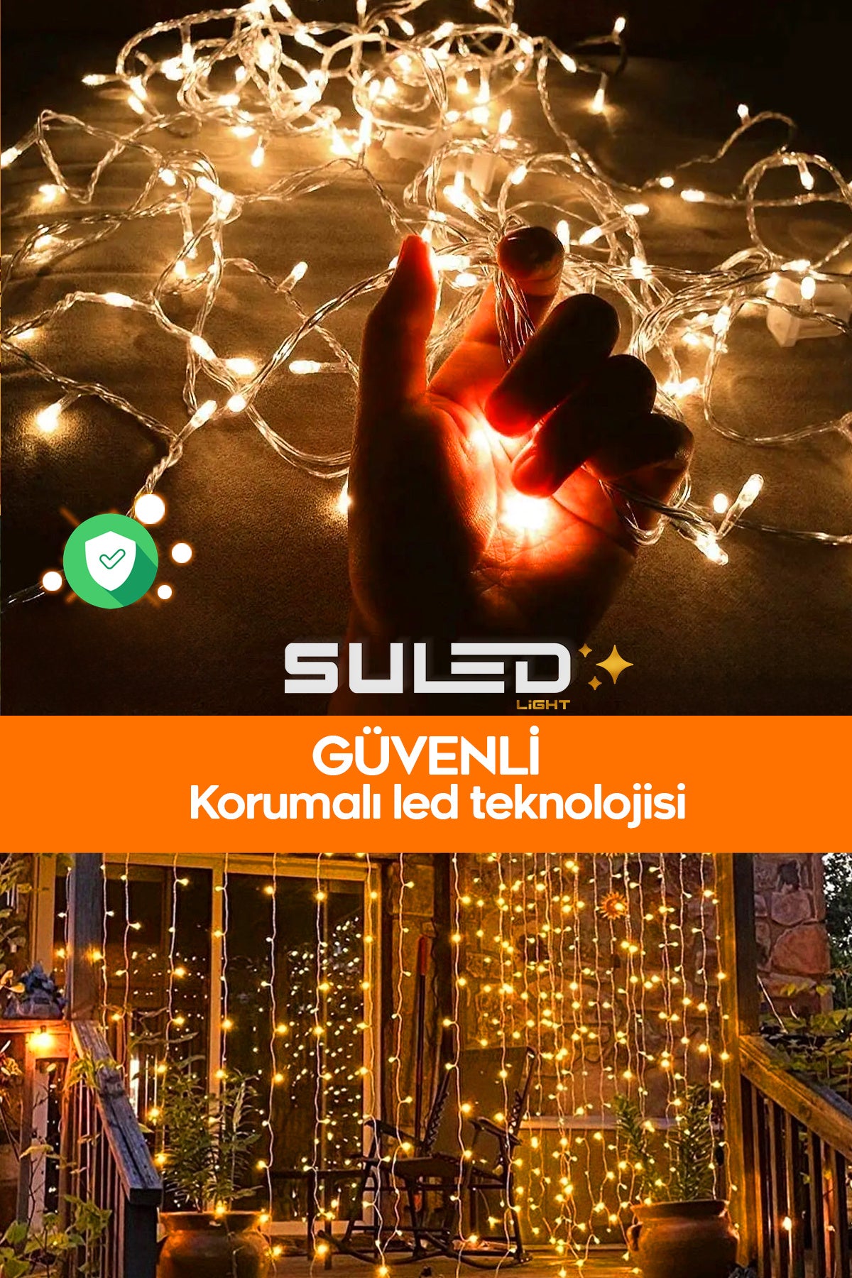 10 Metre 100Led Gün Işığı İç & Dış Mekan Süsleme Işığı IP44 Yağmura Dayanıklı Bahçe Ev Led Işık