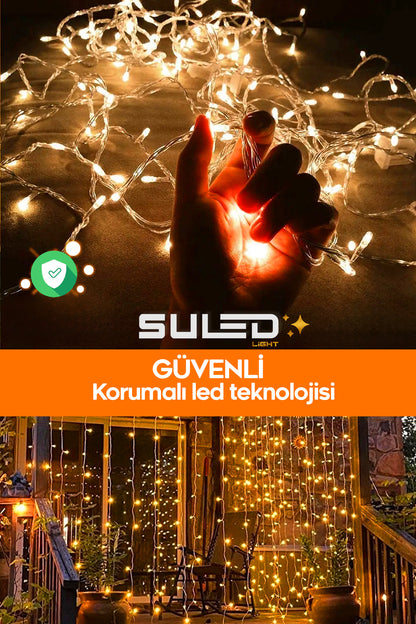10 Metre 100Led Gün Işığı İç & Dış Mekan Süsleme Işığı IP44 Yağmura Dayanıklı Bahçe Ev Led Işık