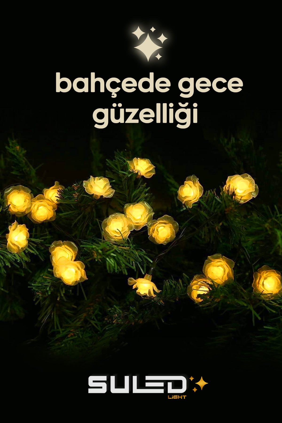 4 Metre Gül Led Işık Gün Işığı 220V Fişli Dekoratif Led Işık İç & Dış Mekan Süsleme Parti Ambiyans