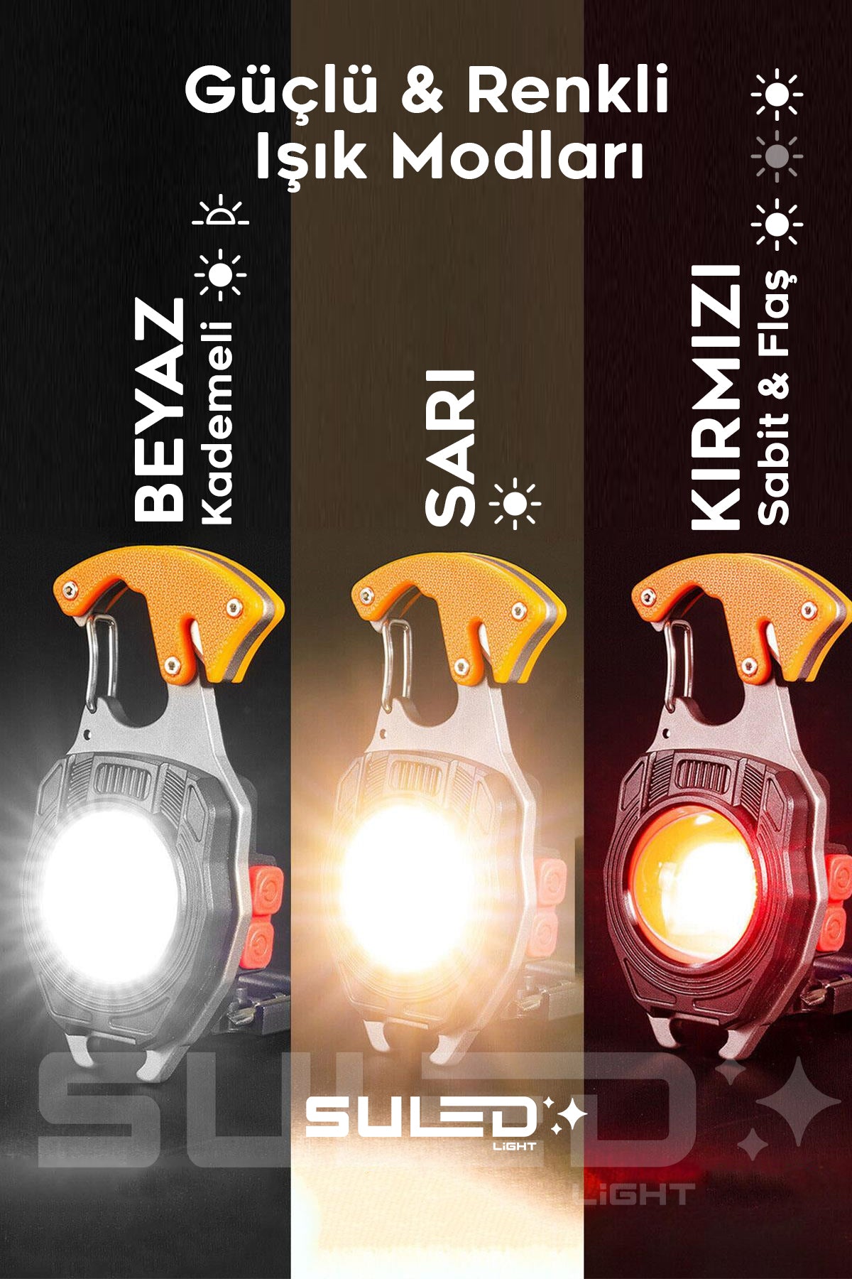 KAMP Plus Multi Fonksiyonel Fener Çok Amaçlı Şarjlı Led Işık - Acil Durum Kit