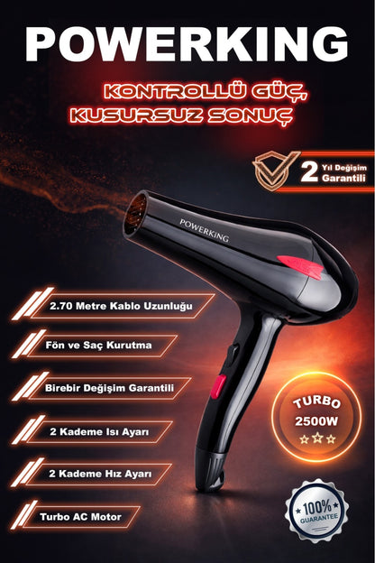 2500W profesyonel turbo saç kurutma fön makinesi