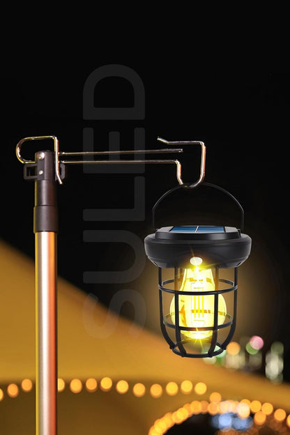 Solar Şarjlı Hareket Sensörlü Led Fener Işık 15W Askılı 3 Modlu Otomatik Led Kamp Bahçe Lambası
