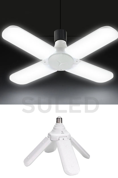 Pervane 4 Kanat Led Ampül 50W 5000 Lümen Süper Güçlü E27 Lamba A Kalite Beyaz Işık