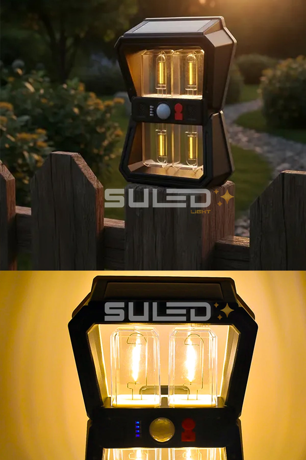Sensörlü 4 Led Solar Panelli Pilli Otomatik Bahçe Aydınlatması Duvar Led Işık