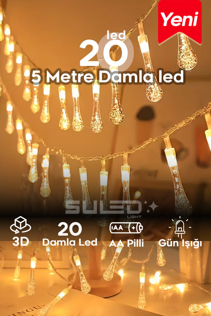 5 Metre 20 Led Işık 220V Fişli Gün Işığı Dekoratif Ortam Süsleme Işığı İç Dış Mekan Uzatılabilir