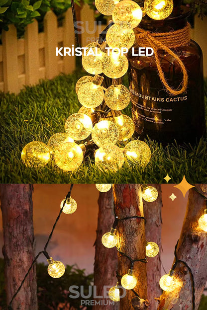 Dekoratif Top Led Işık Kristal Efektli İç Mekan & Bahçe Aydınlatması 220V Fişli 45 Top Led