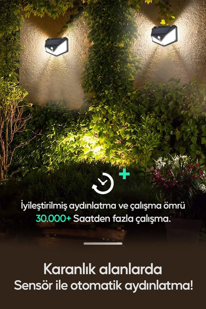Profesyonel Sensörlü Bahçe Aydınlatma Lambası Solar Güneş Panelli Tam Otomatik 3 Modlu