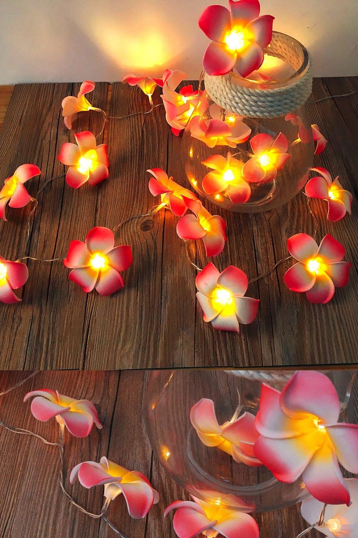 Plumeria Çiçeği Dekoratif Led Işık Ambiyans Ortam Aydınlatması ve Süsleme Ledleri