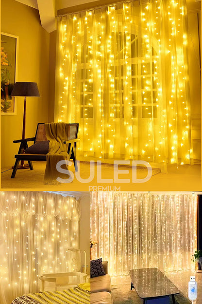 Süsleme Işığı Kumandalı Perde Led 3x2Mt USB Enerjili 160 Led 8 Modlu Ayarlanabilir İç ve Dış Mekan