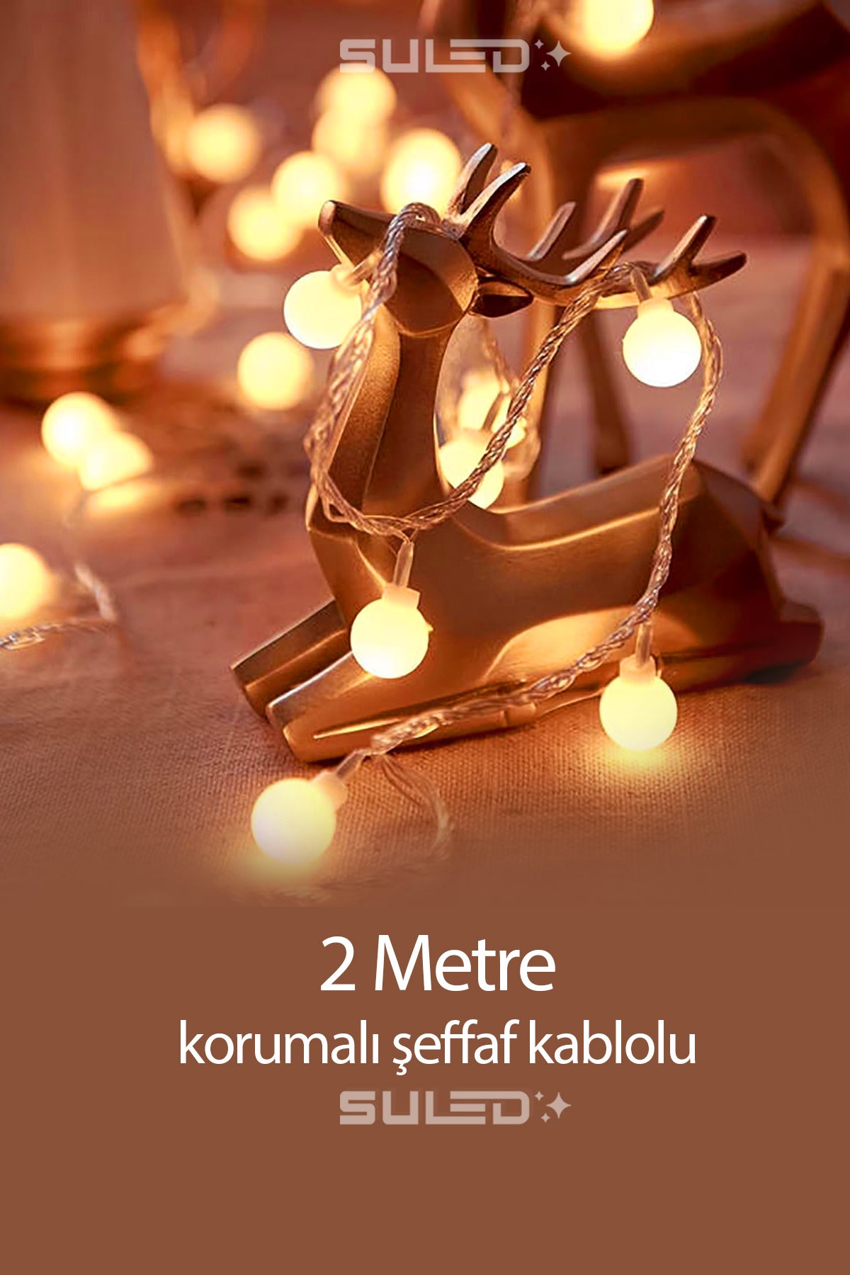 Preoo 2 Metre 10'lu Dekoratif Led Top Işıklar Pilli Ambiyans Işıkları Oda Bahçe ve Dekor
