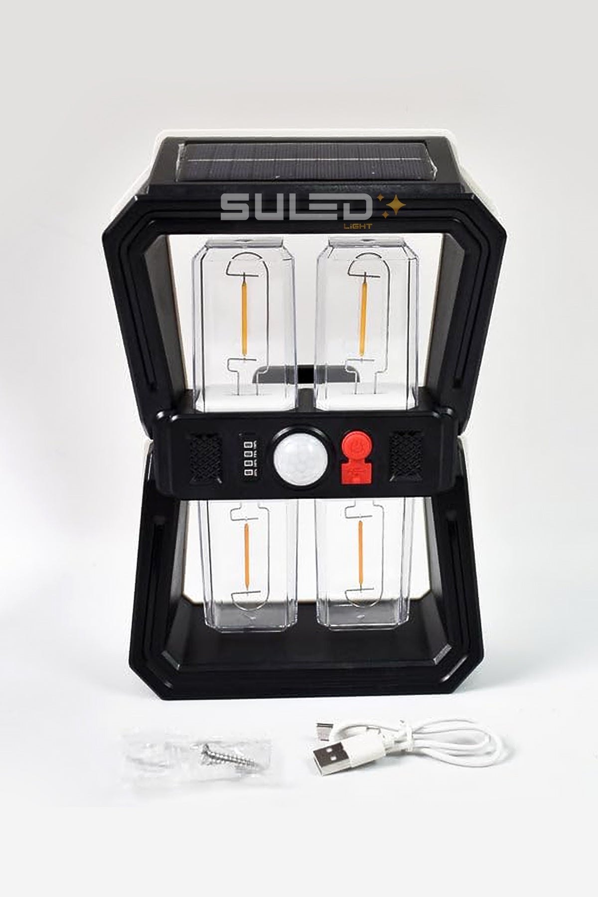 Sensörlü 4 Led Solar Panelli Pilli Otomatik Bahçe Aydınlatması Duvar Led Işık