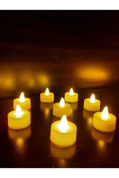 Sl-1014 8 Adet Mum Tealight Sarı Işık Pilli ( Piller Dahil )