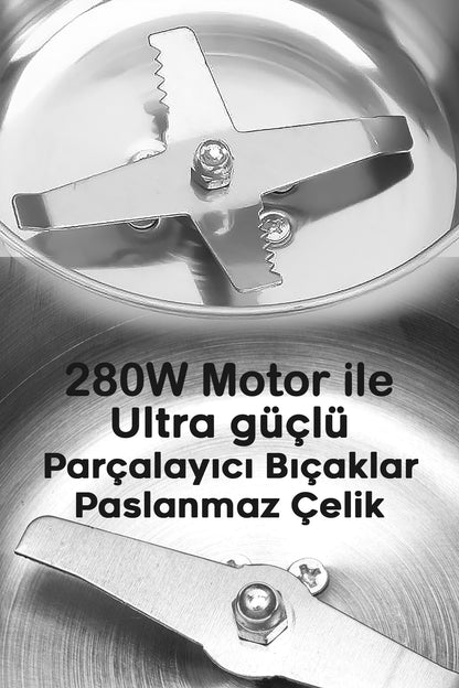 Kahve & Baharat Öğütücü Bigpro 280W Paslanmaz Çelik 220V Fişli Öğütücü - Parçalayıcı