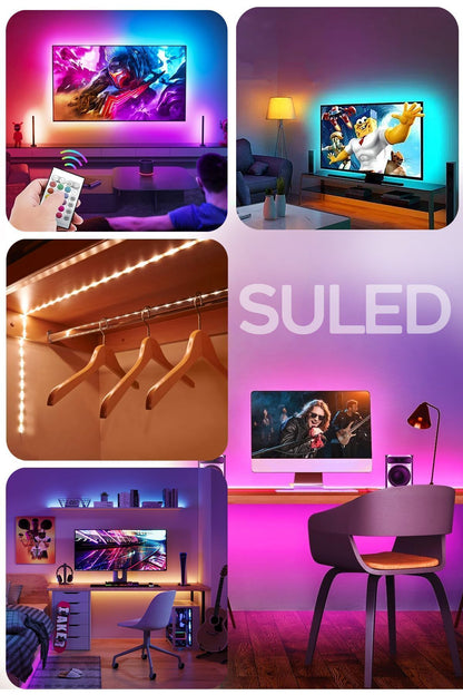 10 Metre Şerit Led 16 Mod Ambiyans Ortam Işığı Tak Çalıştır Kumandalı Trafolu Rgb Şerit Işık
