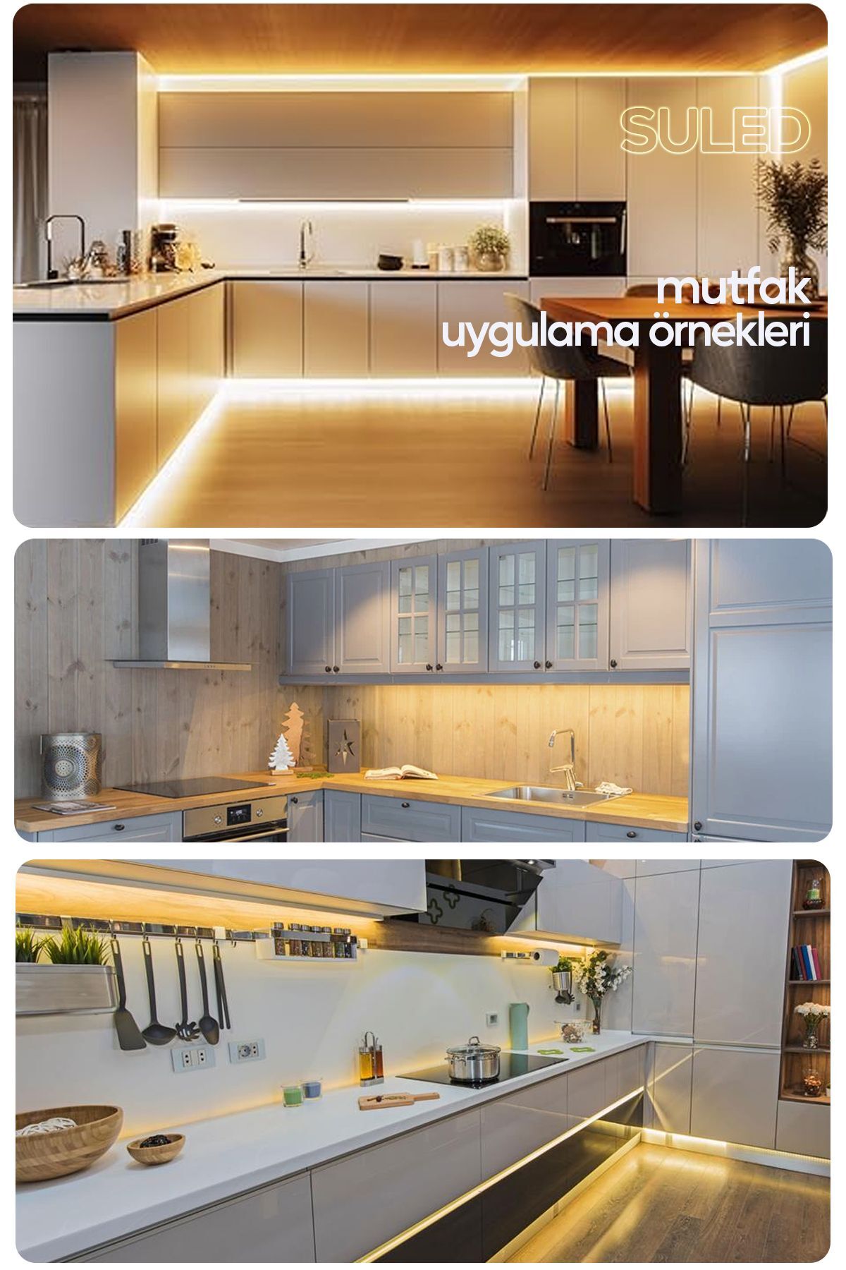 Şerit Led 5 Metre Beyaz Işık 3 Çipli Pro Ambiyans Aydınlatma Mutfak Salon Yatak Odası Led Işık