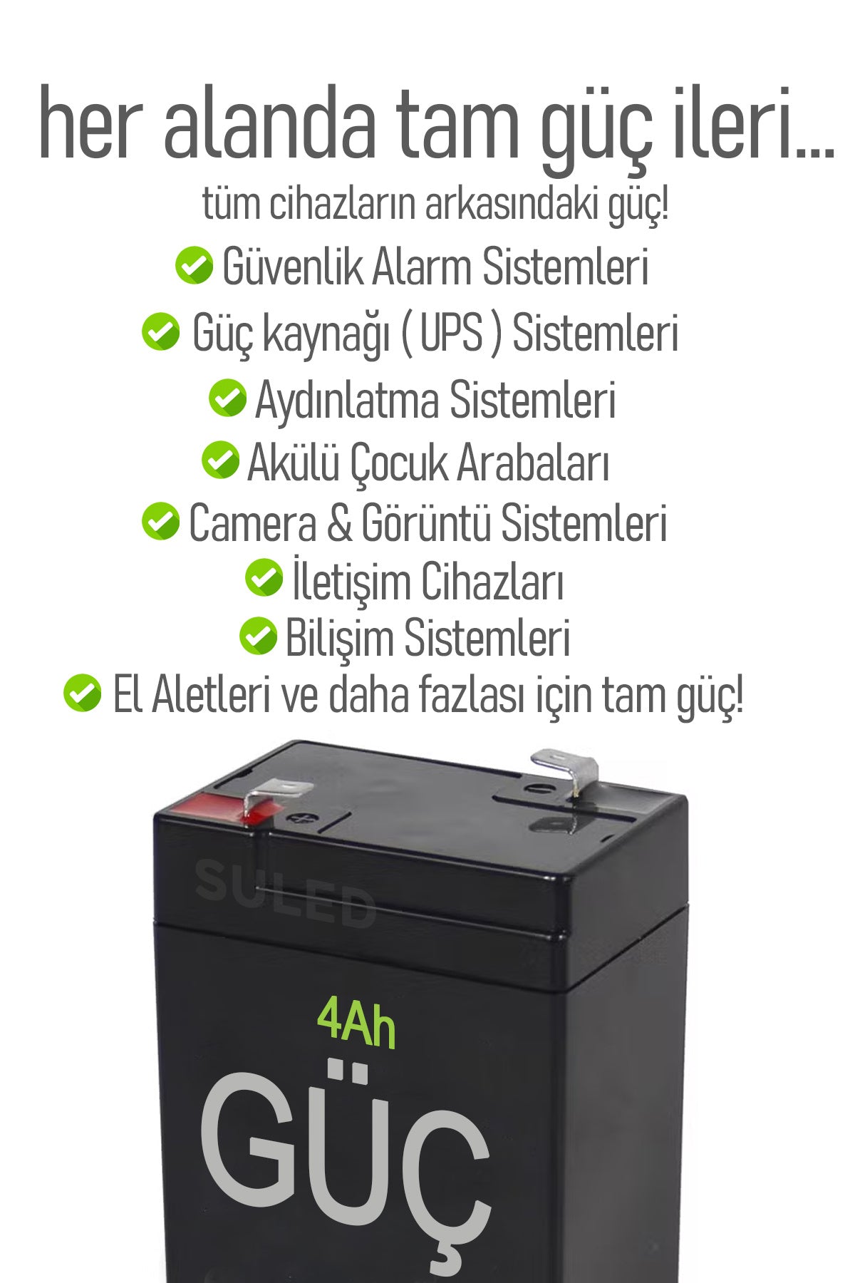 4ah Bakımsız Kuru Akü