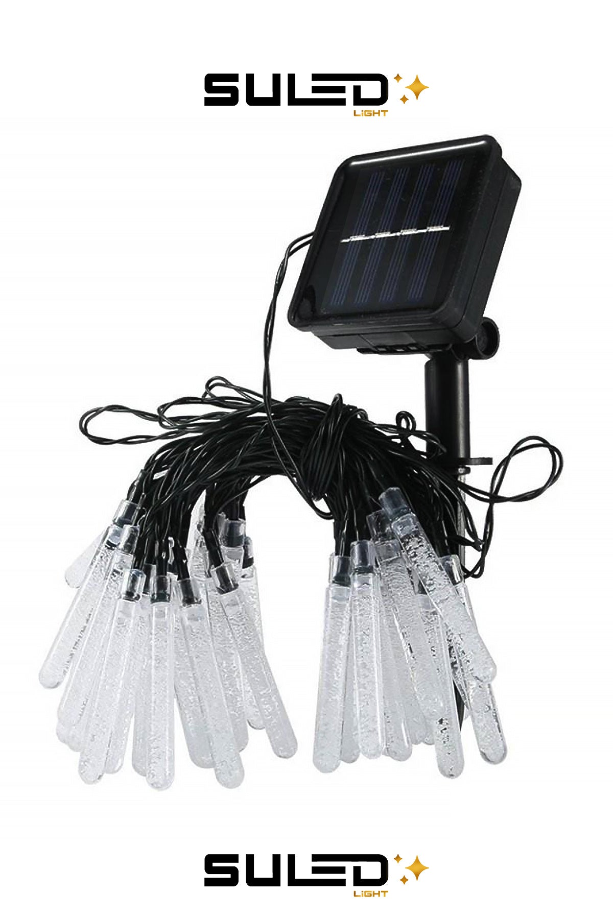 Kristal Çubuklar 5 Metre 20 Led Solar Enerjili Bahçe Aydınlatması Led Işık Gün Işığı Dekoratif İç & Dış Mekan