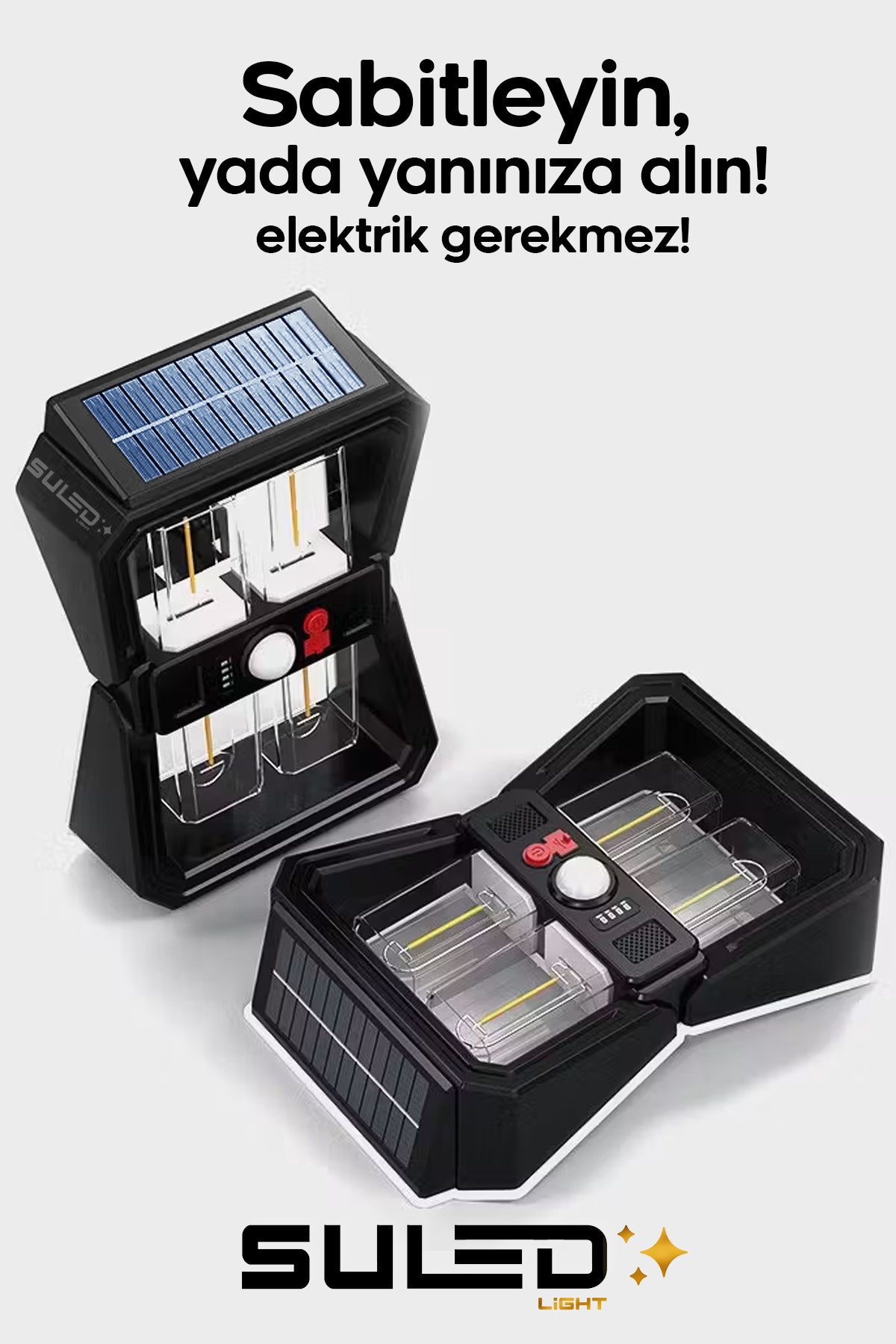 Sensörlü 4 Led Solar Panelli Pilli Otomatik Bahçe Aydınlatması Duvar Led Işık