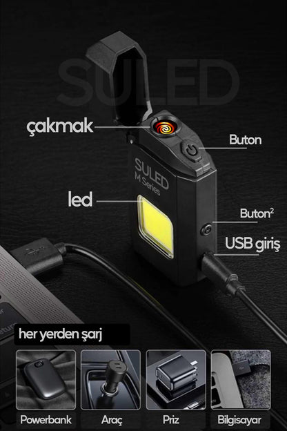 Kamp 'ın Güçlü 3'lüsü Acil Durum Kiti - Retro Lamba ve USB Çakmak Işık Seti Kamp