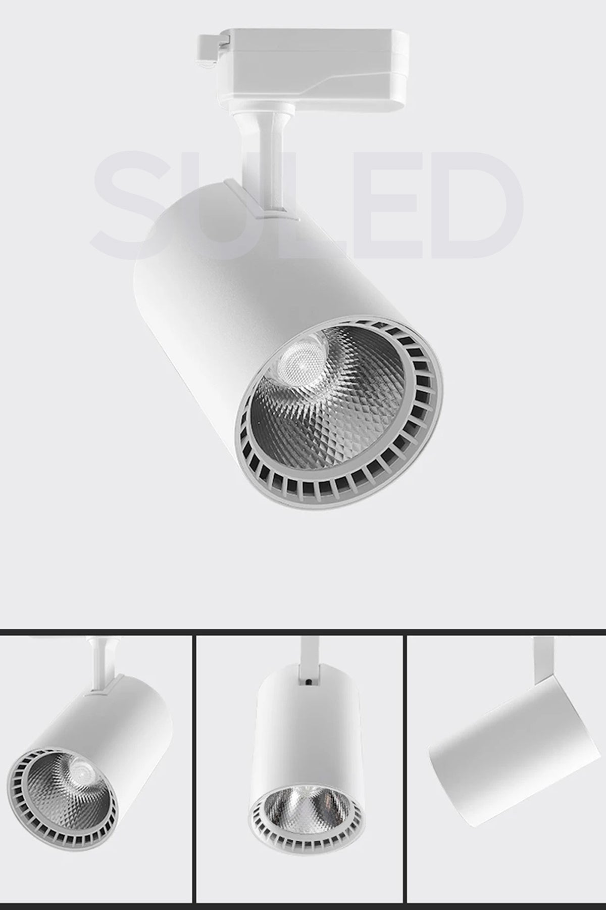 Ray Spot Işık Beyaz Kasa - Beyaz Işık 360/90 Dönebilen 30W Ray Spotu Led Işık Pro 220V