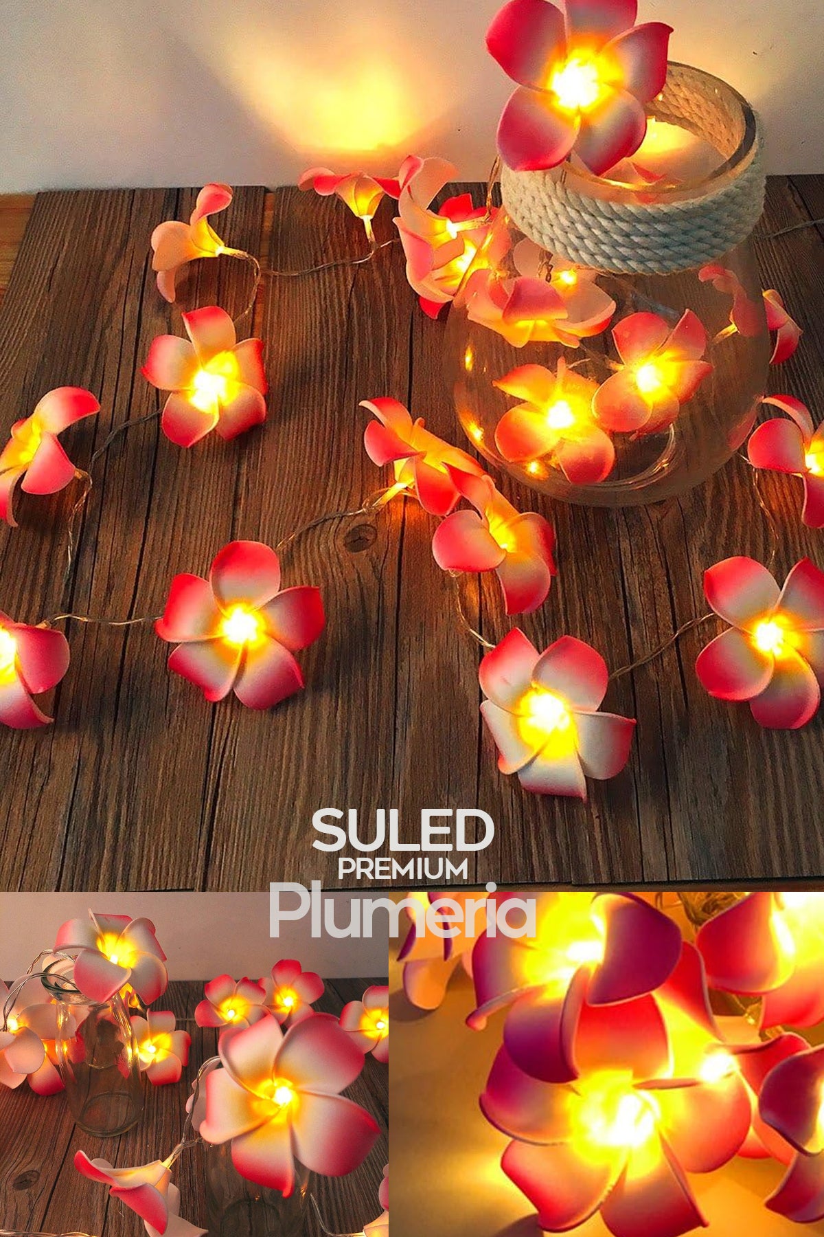 Plumeria Çiçeği Dekoratif Led Işık Ambiyans Ortam Aydınlatması ve Süsleme Ledleri