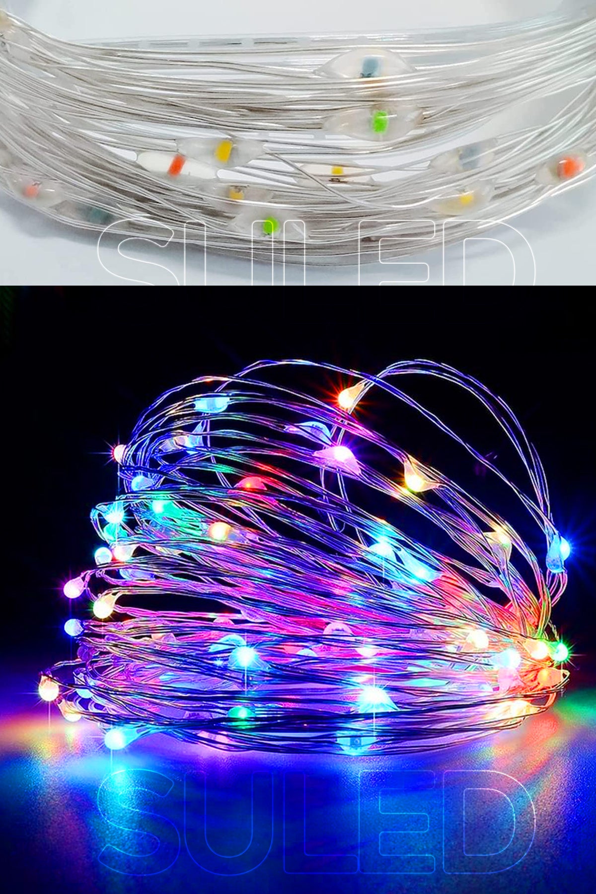 Rgb Pilli Led Işık 10 Metre Iç & Dış Mekan Parti Dekor Kutlama Işığı Renkli Led Dekorasyon Sl-1056