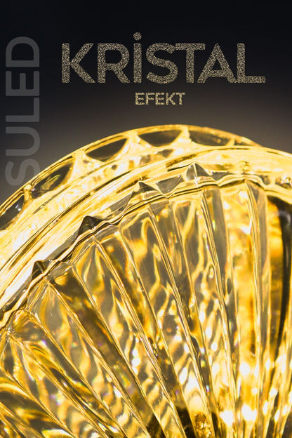 Kristal Efektli USB Şarjlı Masa Lambası 4 Modlu 3000-7000K Işık Ayarlı Ambiyans Gece Lambası 12 Saat