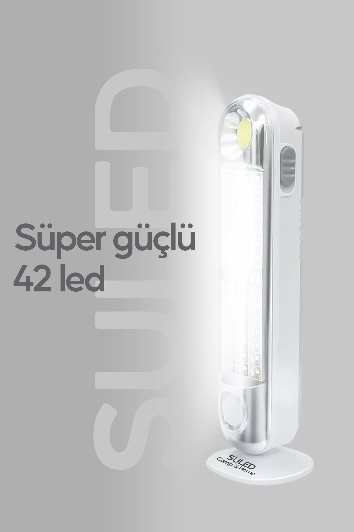 Acil Durum Led & Kamp Lambası Güneş Şarjlı Işıldak 2 Kademeli Aydınlatma Tamir Ev Kamp El Feneri