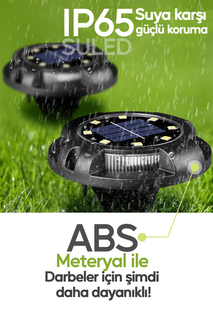 Bahçe Aydınlatma RGB Saplama Led Işık 3'lü Set Solar Güneş Enerjili Otomatik Aydınlatmalı Lamba