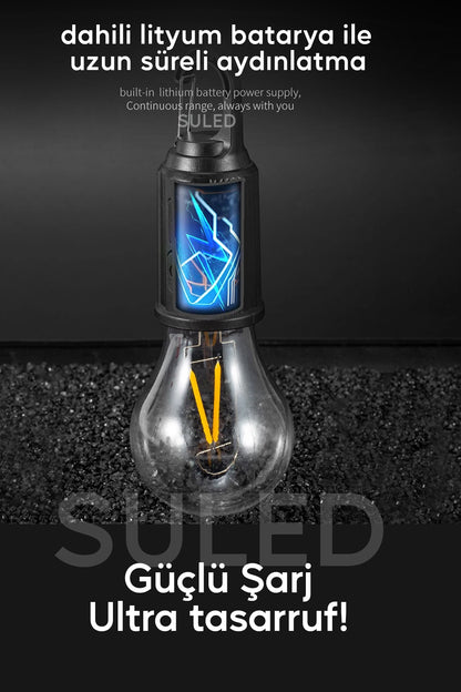Taşınabilir Solar USB Şarjlı Led Ampül Outdoor Kamp Bahçe Lambası 10W Askılı Kırılmaz Led Işık