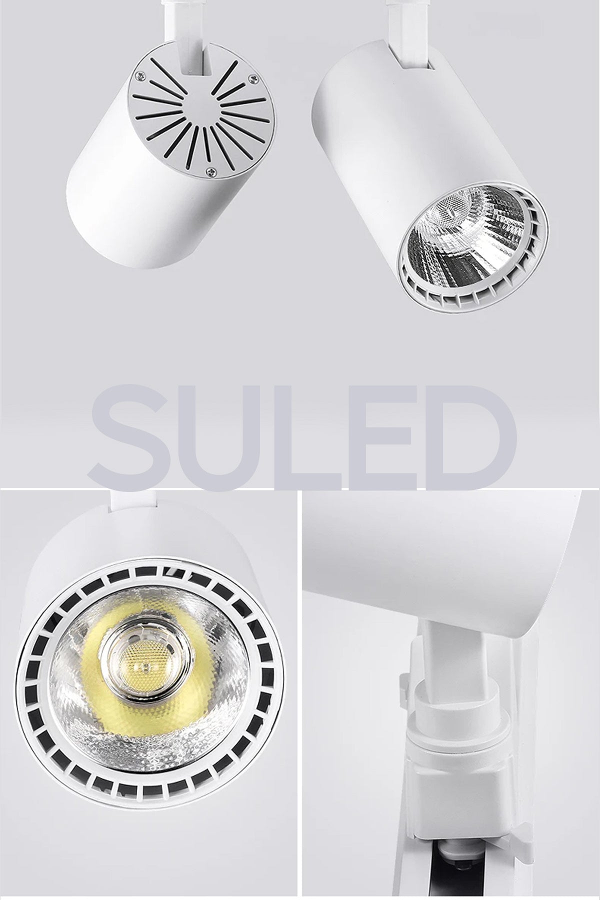 Ray Spot Işık Beyaz Kasa - Beyaz Işık 360/90 Dönebilen 30W Ray Spotu Led Işık Pro 220V