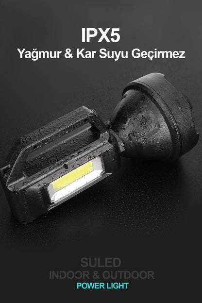Şarjlı Led EL FENERİ LED IŞIK Solar Şarjlı USB Power Bank Özellikli Multi Fonksiyonlu Kamp Lambası